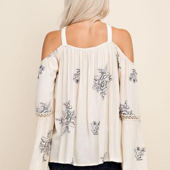 Blushing Heart  Off Shoulder Long Sleeve Blouse - Picture 2 of 3